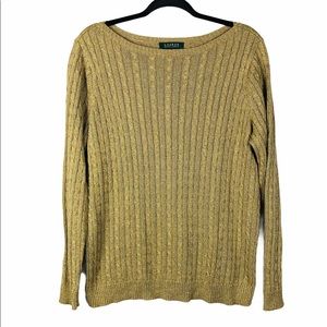Ralph Lauren Gold Cable Knit Sweater